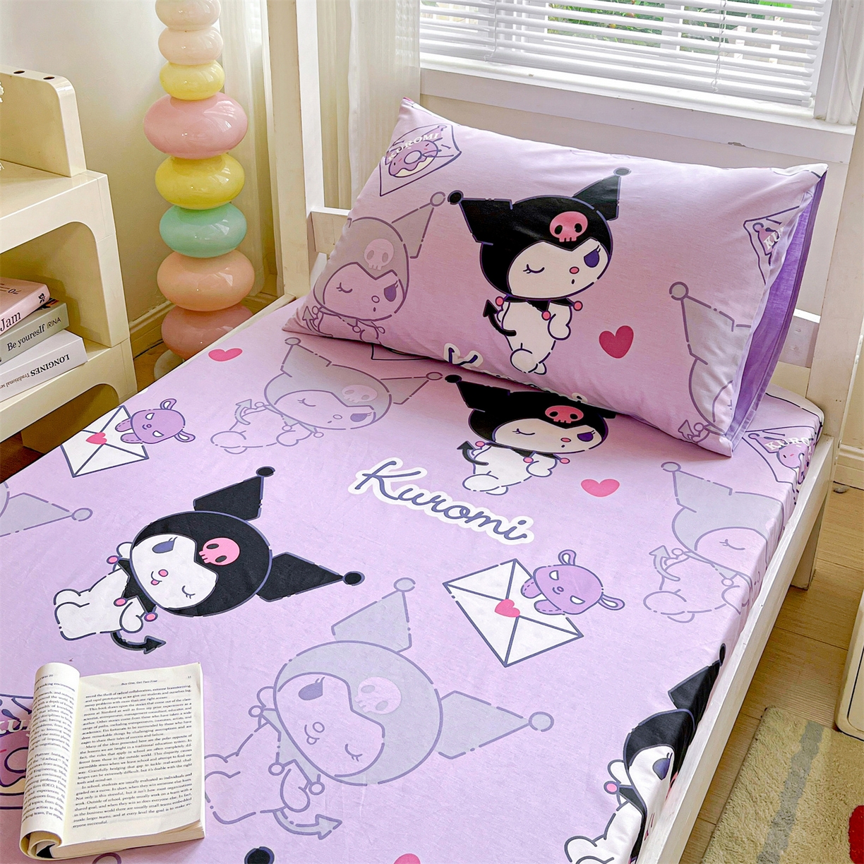 91家纺网 家纺一手货源 找家纺 名兮家居 2025-奥特曼-三丽鸥全棉13372学生床上下铺床笠【含防伪标】 情书库洛米