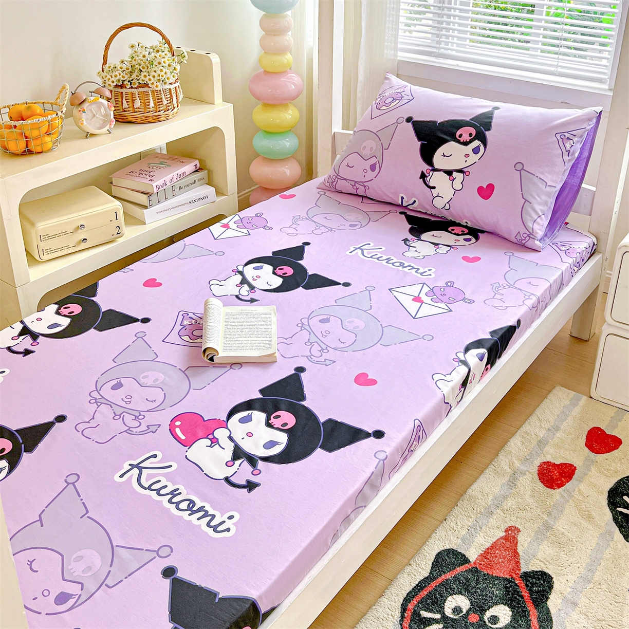 91家纺网 家纺一手货源 找家纺 名兮家居 2025-奥特曼-三丽鸥全棉13372学生床上下铺床笠【含防伪标】 情书库洛米