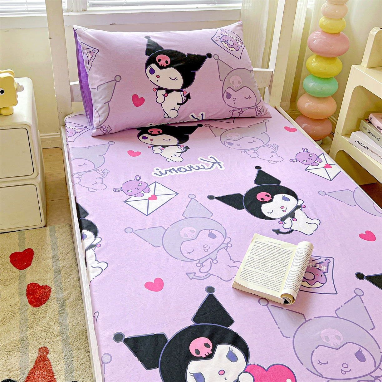 91家纺网 家纺一手货源 找家纺 名兮家居 2025-奥特曼-三丽鸥全棉13372学生床上下铺床笠【含防伪标】 情书库洛米