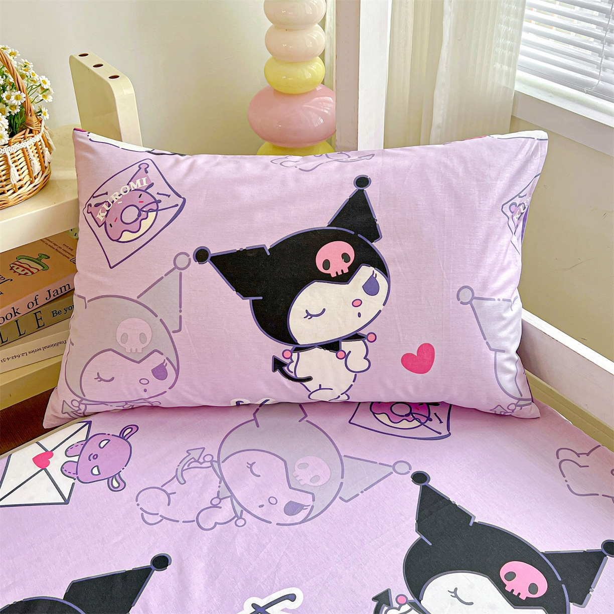 91家纺网 家纺一手货源 找家纺 名兮家居 2025-奥特曼-三丽鸥全棉13372学生床上下铺床笠【含防伪标】 情书库洛米