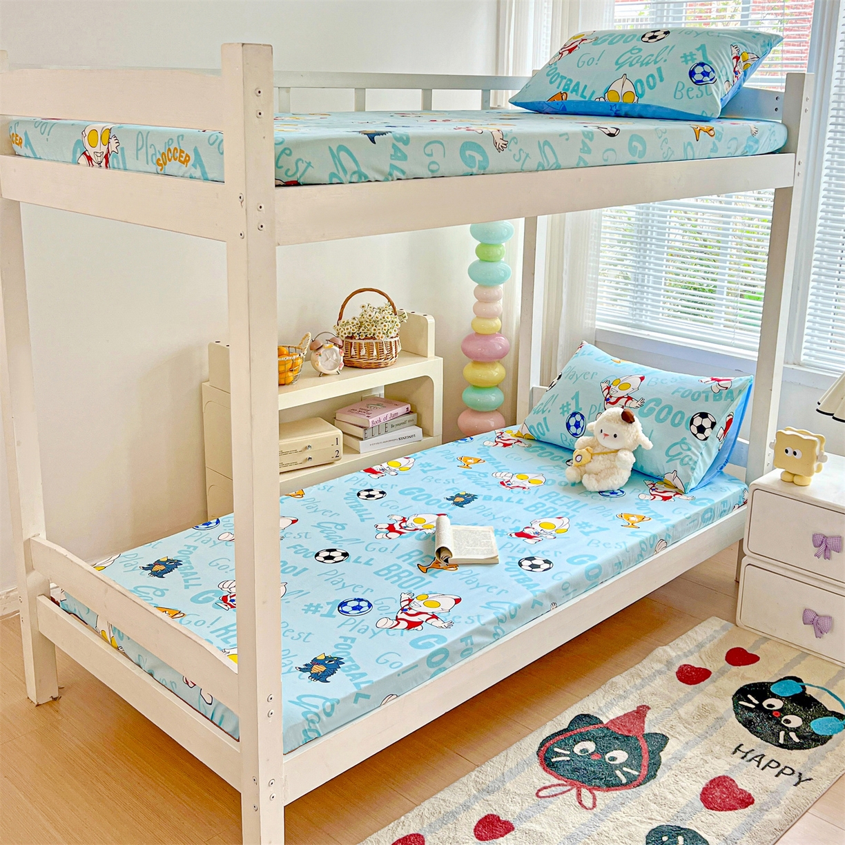 91家纺网 家纺一手货源 找家纺 名兮家居 2025-奥特曼-三丽鸥全棉13372学生床上下铺床笠【含防伪标】 世界杯