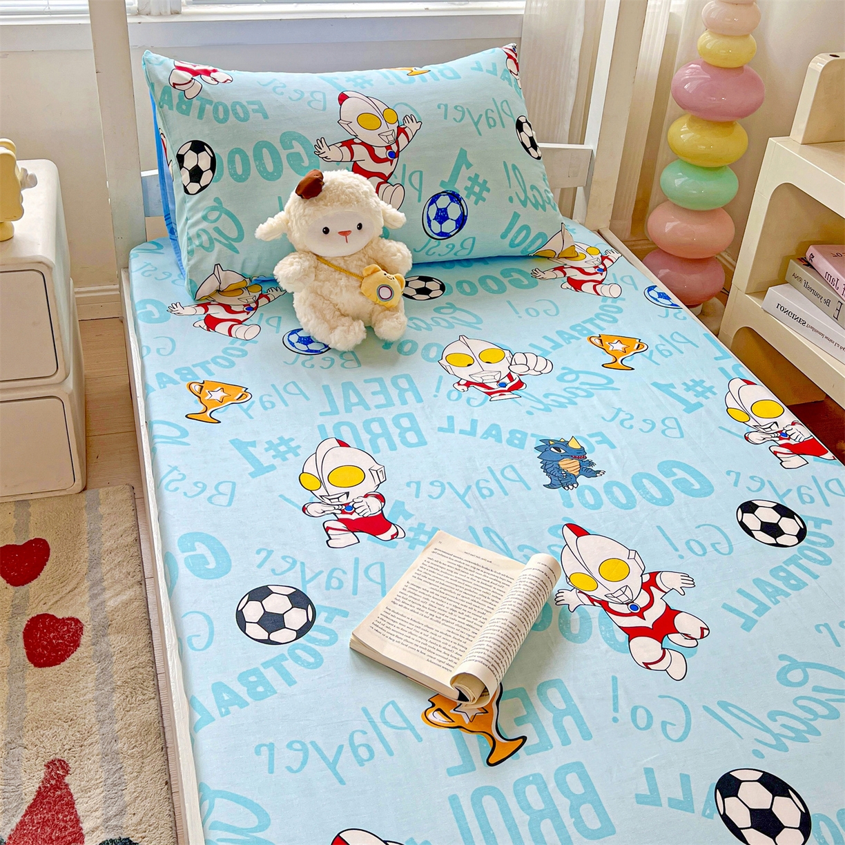 91家纺网 家纺一手货源 找家纺 名兮家居 2025-奥特曼-三丽鸥全棉13372学生床上下铺床笠【含防伪标】 世界杯