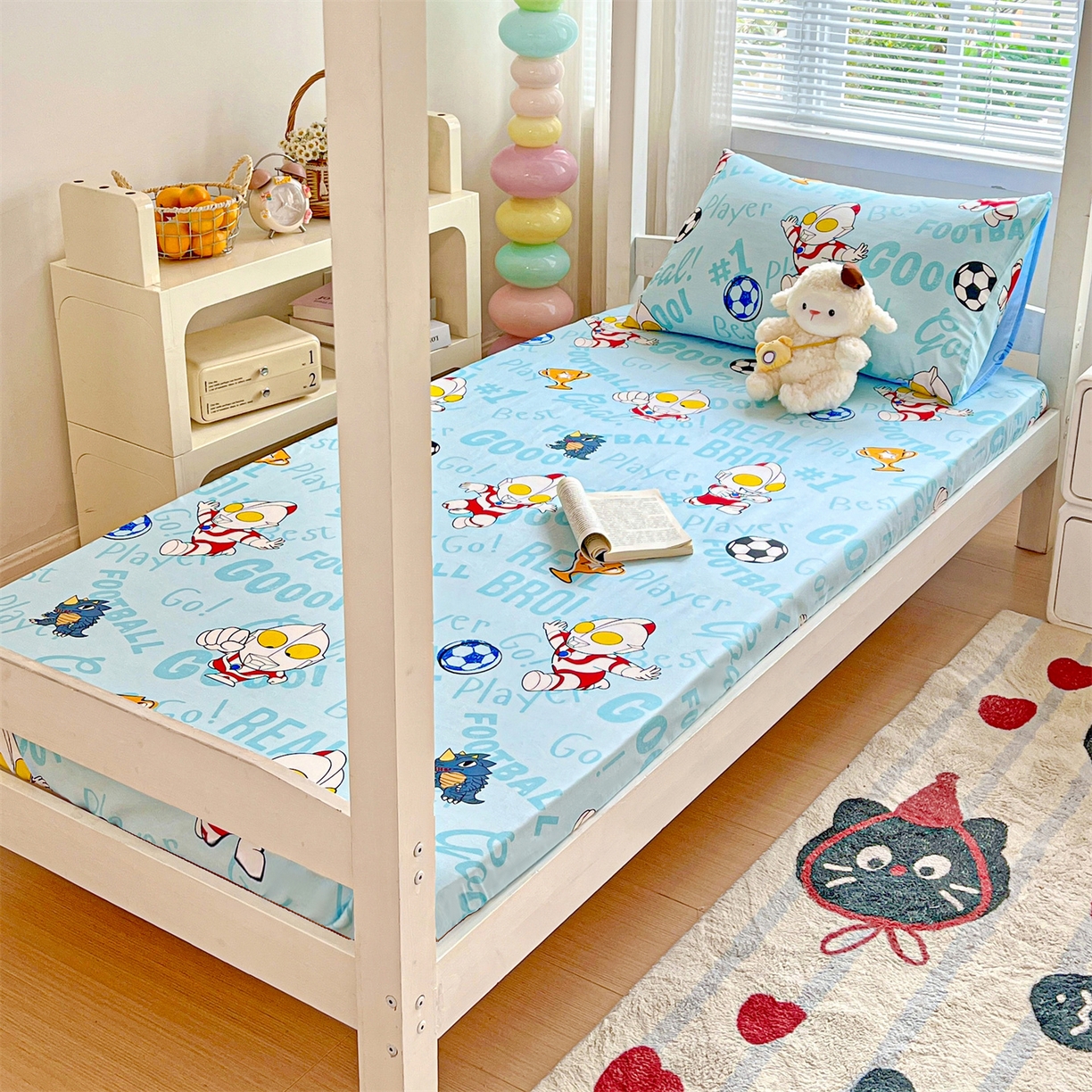 91家纺网 家纺一手货源 找家纺 名兮家居 2025-奥特曼-三丽鸥全棉13372学生床上下铺床笠【含防伪标】 世界杯