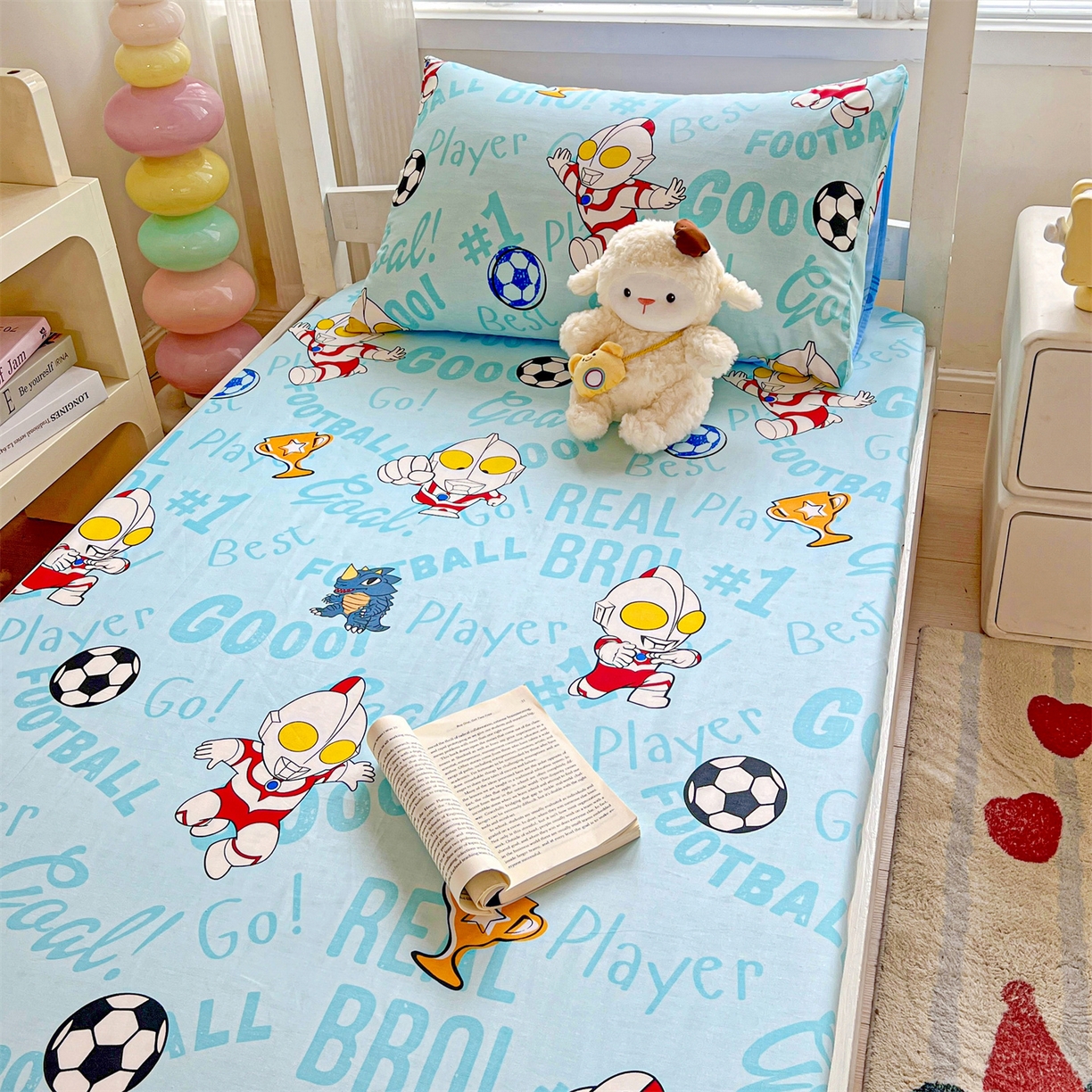 91家纺网 家纺一手货源 找家纺 名兮家居 2025-奥特曼-三丽鸥全棉13372学生床上下铺床笠【含防伪标】 世界杯