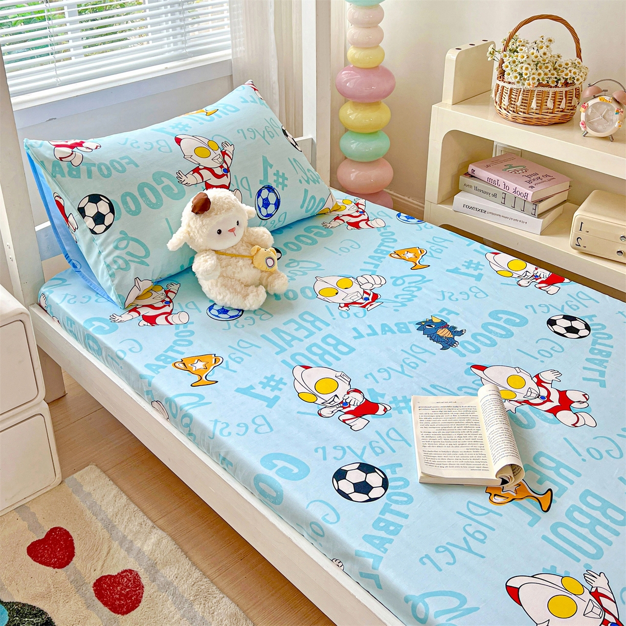 91家纺网 家纺一手货源 找家纺 名兮家居 2025-奥特曼-三丽鸥全棉13372学生床上下铺床笠【含防伪标】 世界杯