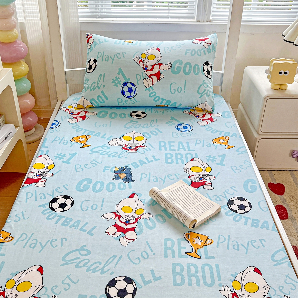 91家纺网 家纺一手货源 找家纺 名兮家居 2025-奥特曼-三丽鸥全棉13372学生床上下铺床笠【含防伪标】 世界杯