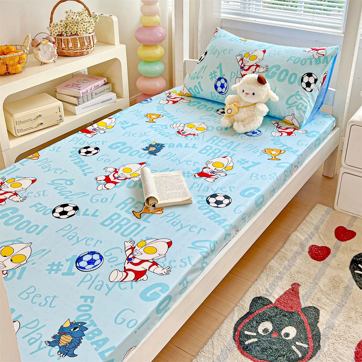 91家纺网 家纺一手货源 找家纺 名兮家居 2025-奥特曼-三丽鸥全棉13372学生床上下铺床笠【含防伪标】 世界杯