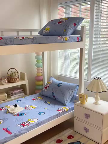 91家纺网 家纺一手货源 找家纺 名兮家居 2025-奥特曼-三丽鸥全棉13372学生床上下铺床笠【含防伪标】 太空奥特曼