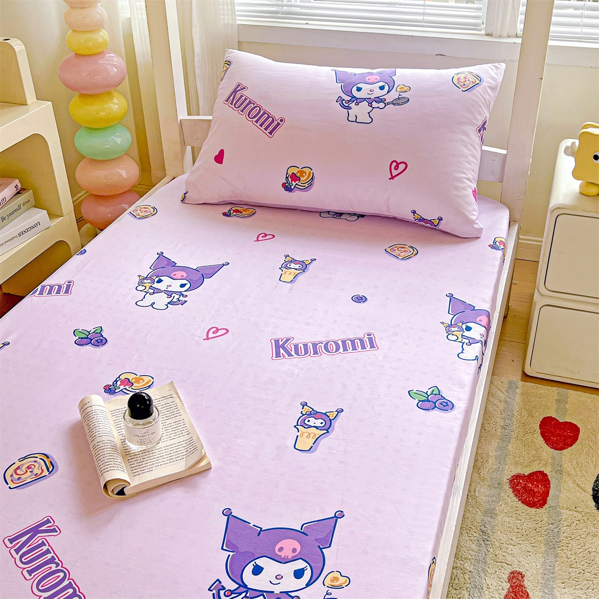 91家纺网 家纺一手货源 找家纺 名兮家居 2025-奥特曼-三丽鸥全棉13372学生床上下铺床笠【含防伪标】 甜筒库洛米