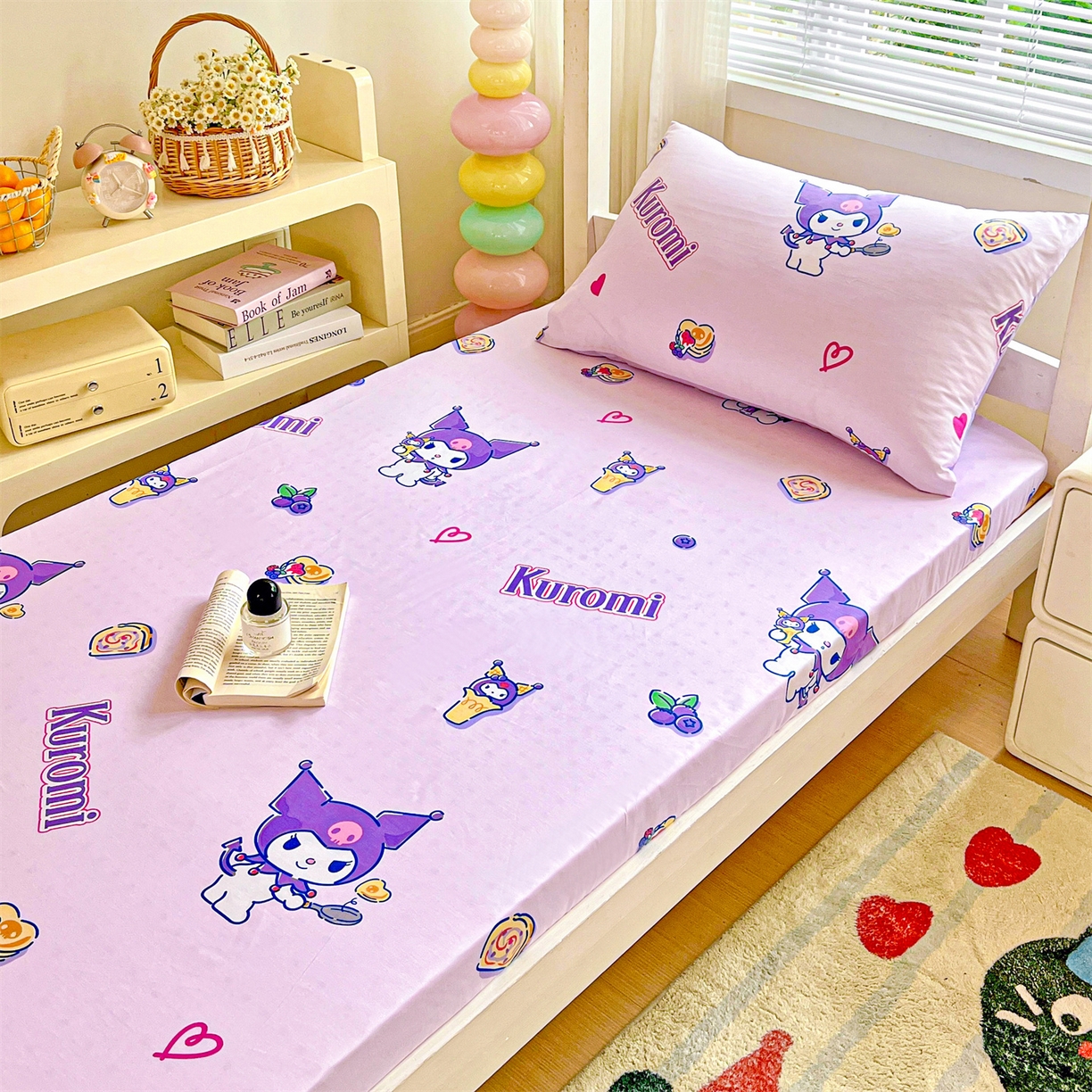 91家纺网 家纺一手货源 找家纺 名兮家居 2025-奥特曼-三丽鸥全棉13372学生床上下铺床笠【含防伪标】 甜筒库洛米