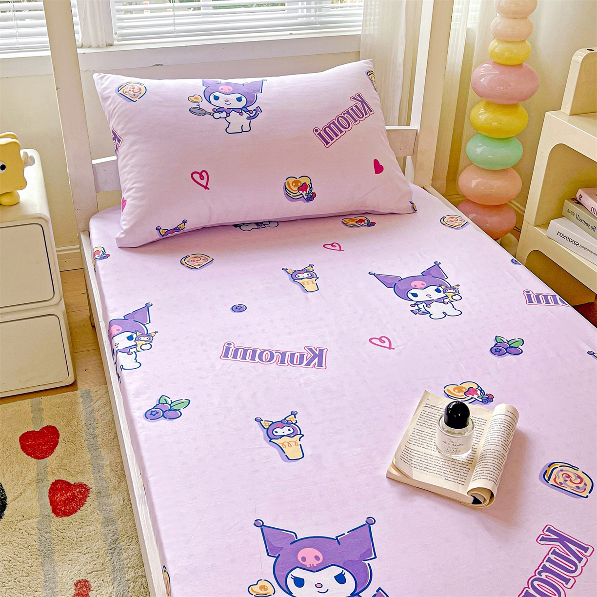 91家纺网 家纺一手货源 找家纺 名兮家居 2025-奥特曼-三丽鸥全棉13372学生床上下铺床笠【含防伪标】 甜筒库洛米