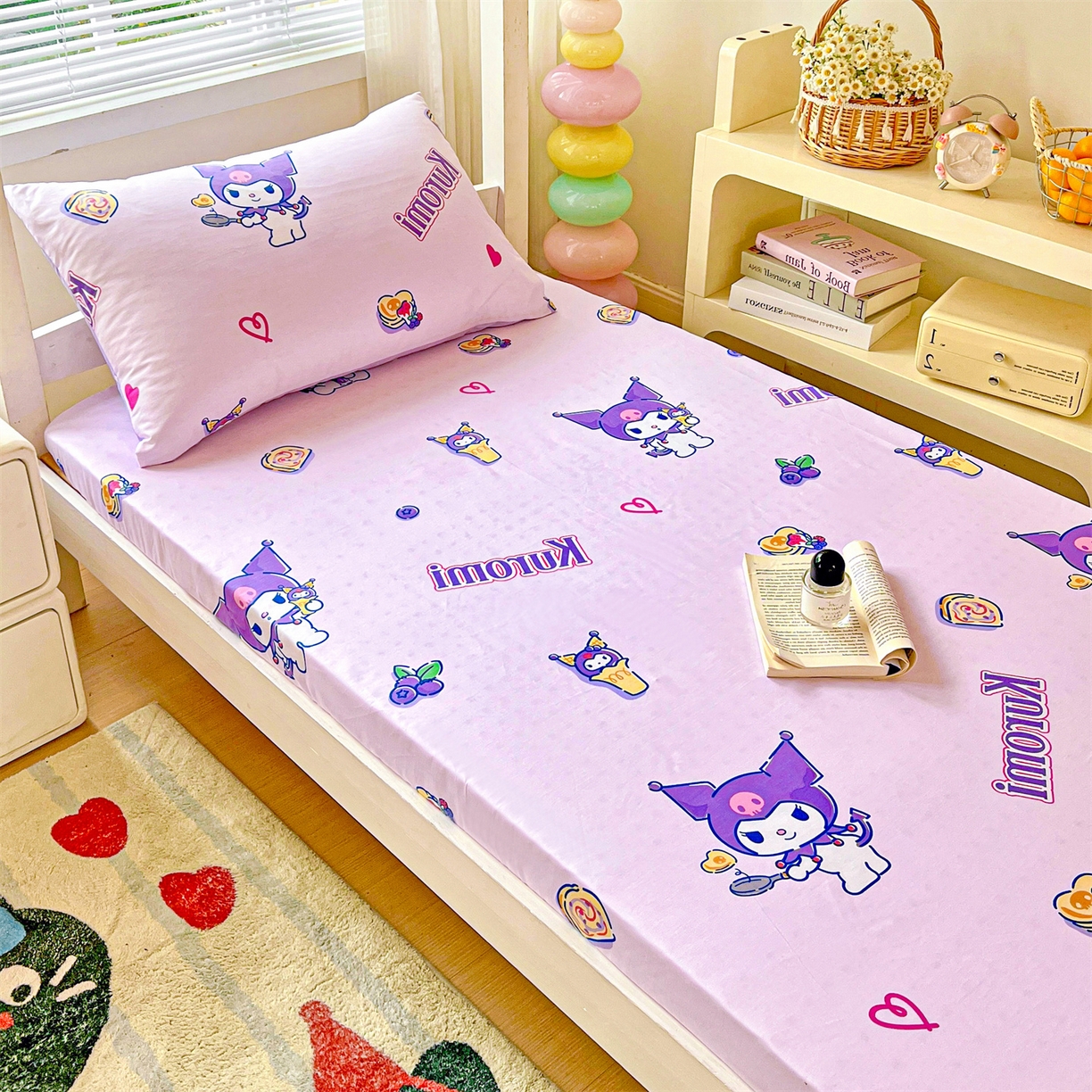 91家纺网 家纺一手货源 找家纺 名兮家居 2025-奥特曼-三丽鸥全棉13372学生床上下铺床笠【含防伪标】 甜筒库洛米