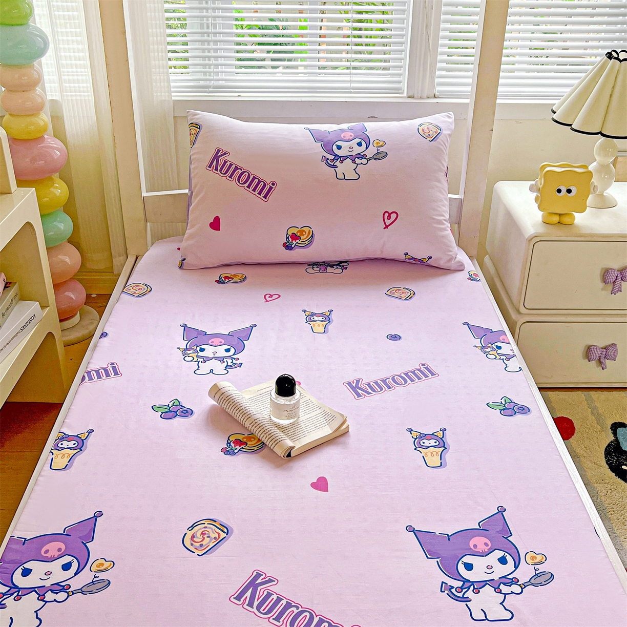 91家纺网 家纺一手货源 找家纺 名兮家居 2025-奥特曼-三丽鸥全棉13372学生床上下铺床笠【含防伪标】 甜筒库洛米