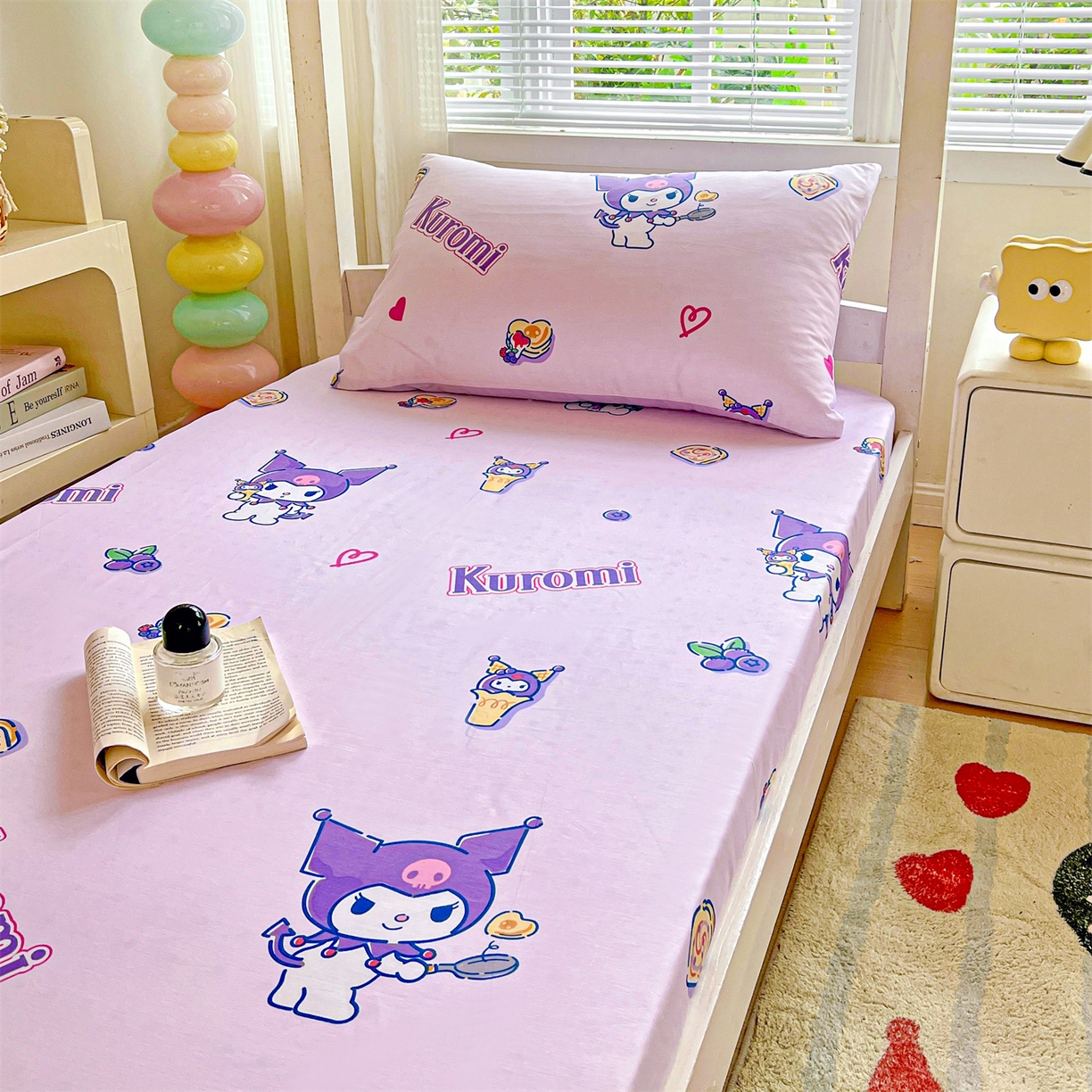 91家纺网 家纺一手货源 找家纺 名兮家居 2025-奥特曼-三丽鸥全棉13372学生床上下铺床笠【含防伪标】 甜筒库洛米