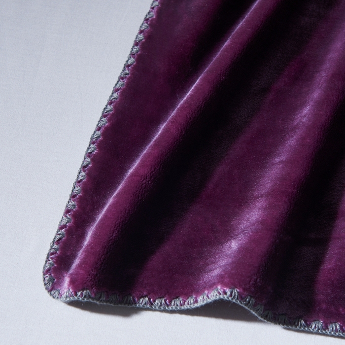 91家纺网 家纺一手货源 找家纺 馨米莱家纺2025新款贝壳边牛奶绒毛毯 木槿紫