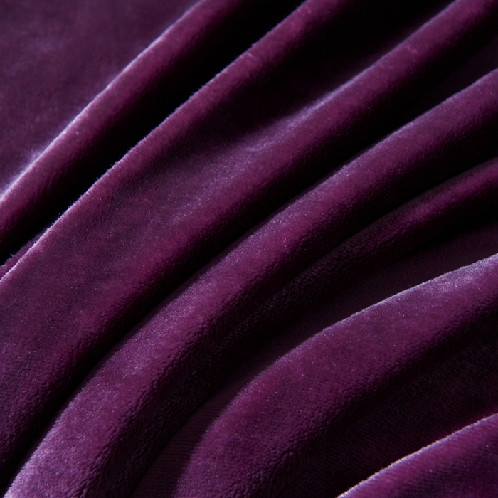 91家纺网 家纺一手货源 找家纺 馨米莱家纺2025新款贝壳边牛奶绒毛毯 木槿紫