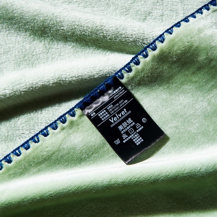 91家纺网 家纺一手货源 找家纺 馨米莱家纺2025新款贝壳边牛奶绒毛毯 欧碧绿