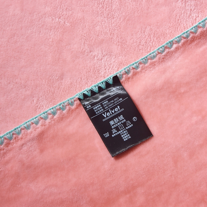 91家纺网 家纺一手货源 找家纺 馨米莱家纺2025新款贝壳边牛奶绒毛毯 樱花粉