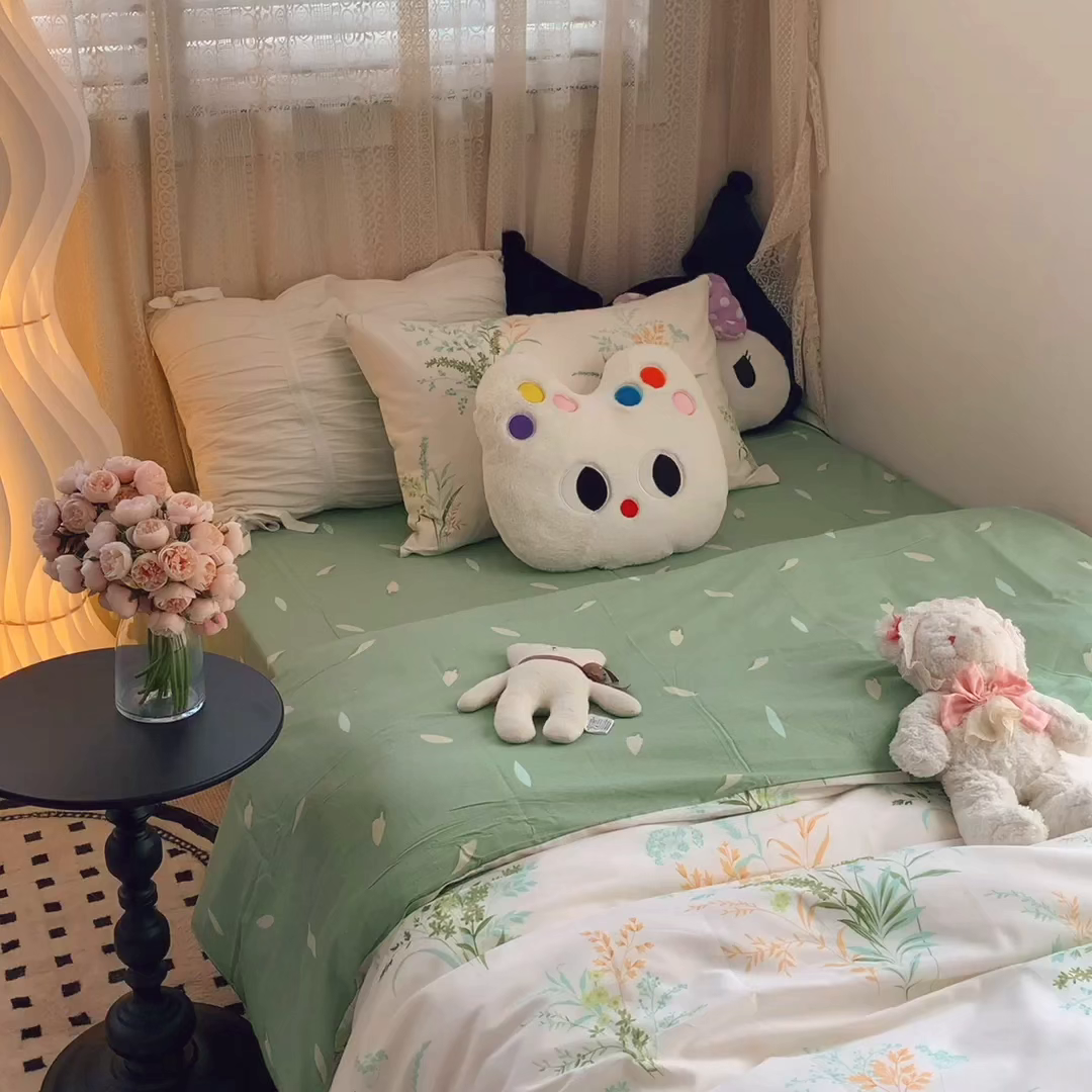 91家纺网 家纺一手货源 找家纺 （总）莱豫家纺 2025春夏新款学生季全棉纯棉印花上下铺三件套学生宿舍三件套