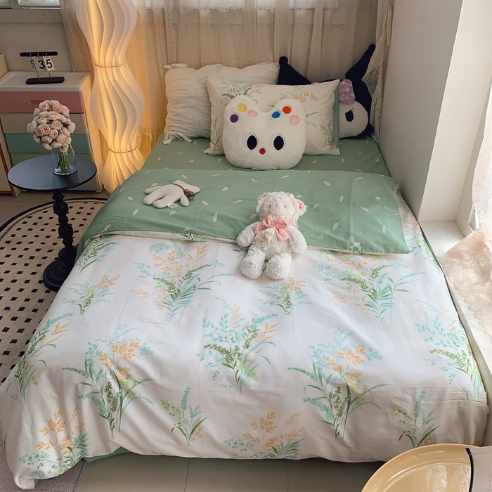 （总）莱豫家纺 2025春夏新款学生季全棉纯棉印花上下铺三件套学生宿舍三件套