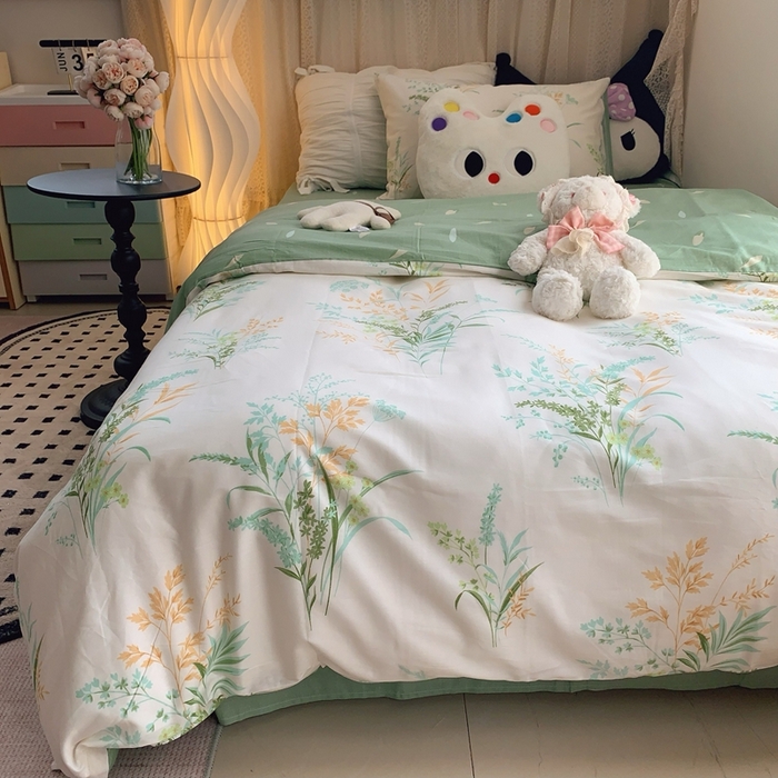 91家纺网 家纺一手货源 找家纺 （总）莱豫家纺 2025春夏新款学生季全棉纯棉印花上下铺三件套学生宿舍三件套