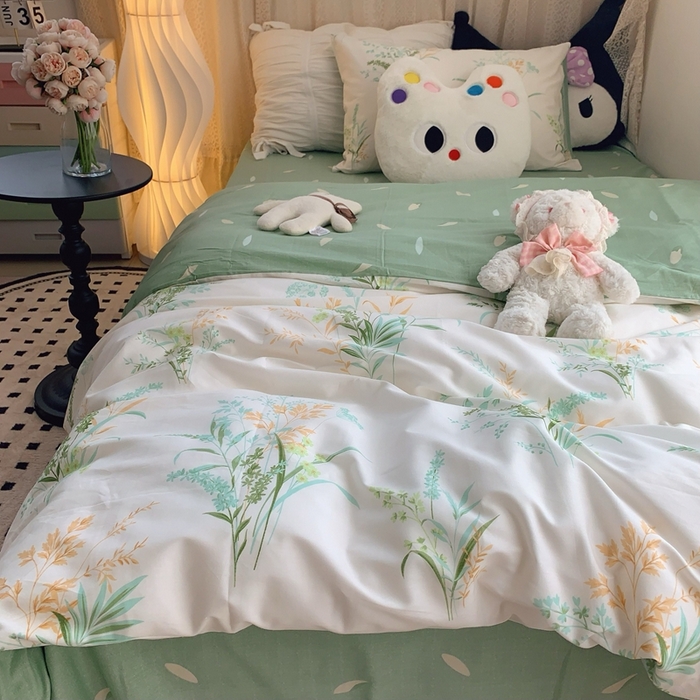 91家纺网 家纺一手货源 找家纺 （总）莱豫家纺 2025春夏新款学生季全棉纯棉印花上下铺三件套学生宿舍三件套