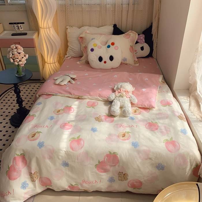 91家纺网 家纺一手货源 找家纺 （总）莱豫家纺 2025春夏新款学生季全棉纯棉印花上下铺三件套学生宿舍三件套