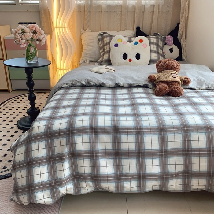 91家纺网 家纺一手货源 找家纺 莱豫家纺 2025春夏新款学生季全棉纯棉印花上下铺三件套学生宿舍三件套 布雷尼