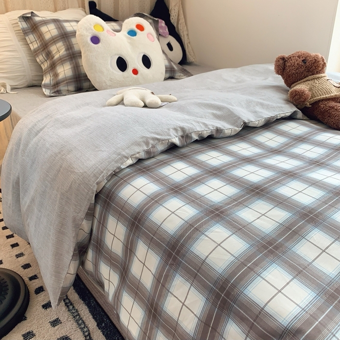 91家纺网 家纺一手货源 找家纺 莱豫家纺 2025春夏新款学生季全棉纯棉印花上下铺三件套学生宿舍三件套 布雷尼