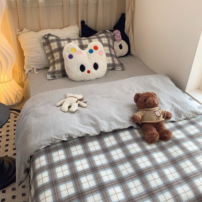 91家纺网 家纺一手货源 找家纺 莱豫家纺 2025春夏新款学生季全棉纯棉印花上下铺三件套学生宿舍三件套 布雷尼