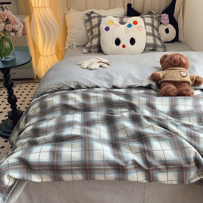 91家纺网 家纺一手货源 找家纺 莱豫家纺 2025春夏新款学生季全棉纯棉印花上下铺三件套学生宿舍三件套 布雷尼