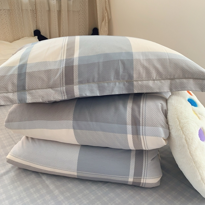 91家纺网 家纺一手货源 找家纺 莱豫家纺 2025春夏新款学生季全棉纯棉印花上下铺三件套学生宿舍三件套 方格蓝