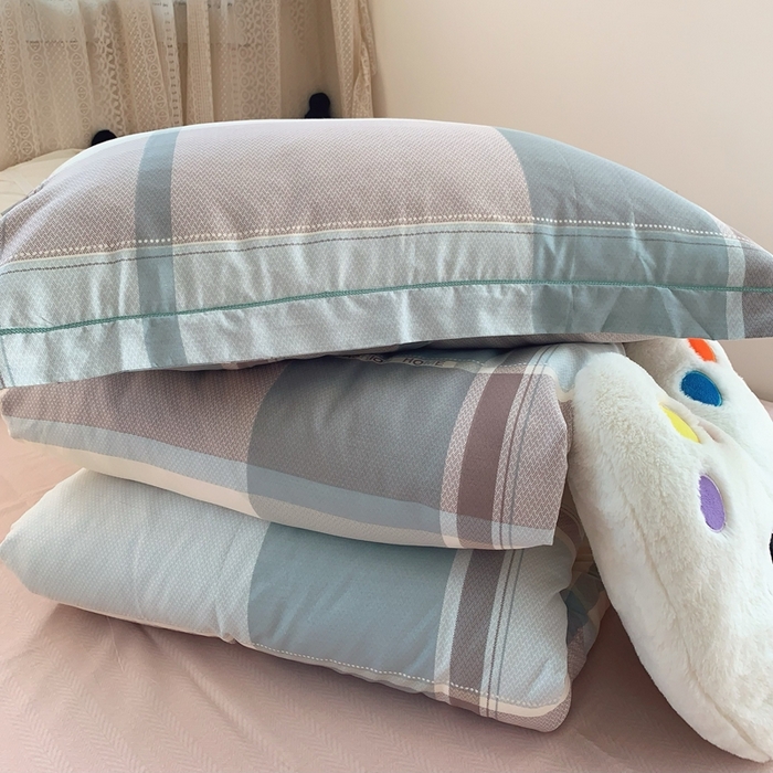 91家纺网 家纺一手货源 找家纺 莱豫家纺 2025春夏新款学生季全棉纯棉印花上下铺三件套学生宿舍三件套 方格绿