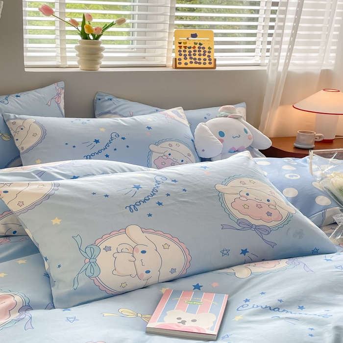 91家纺网 家纺一手货源 找家纺 博雅 2025新款全棉三丽鸥全棉四件套-小版 玉桂狗