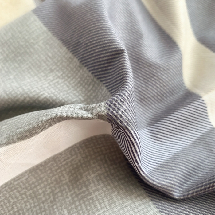 91家纺网 家纺一手货源 找家纺 莱豫家纺 2025春夏新款学生季全棉纯棉印花上下铺三件套学生宿舍三件套 阶梯灰