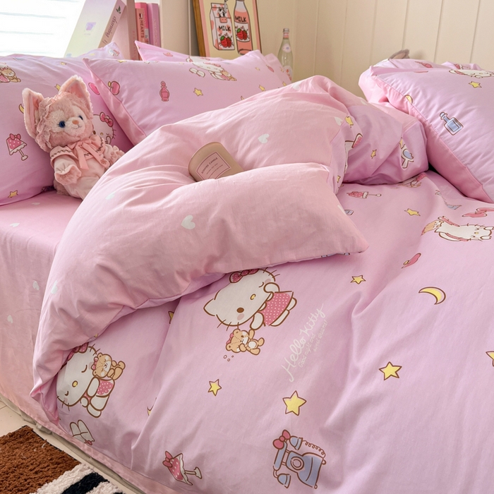 91家纺网 家纺一手货源 找家纺 博雅 2025新款全棉三丽鸥全棉四件套-小版 小星星KT