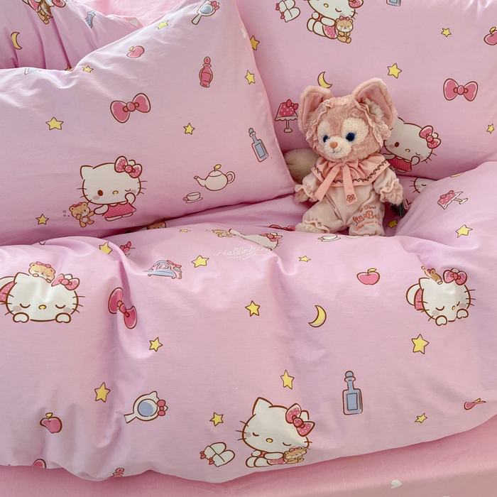 91家纺网 家纺一手货源 找家纺 博雅 2025新款全棉三丽鸥全棉四件套-小版 小星星KT