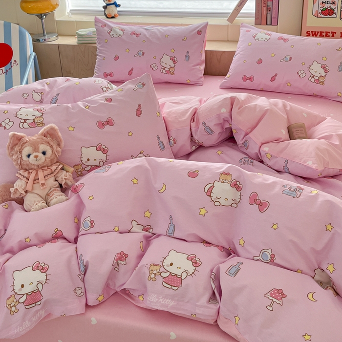 91家纺网 家纺一手货源 找家纺 博雅 2025新款全棉三丽鸥全棉四件套-小版 小星星KT