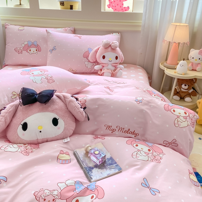 91家纺网 家纺一手货源 找家纺 博雅 2025新款全棉三丽鸥全棉四件套-小版 小兔美乐蒂