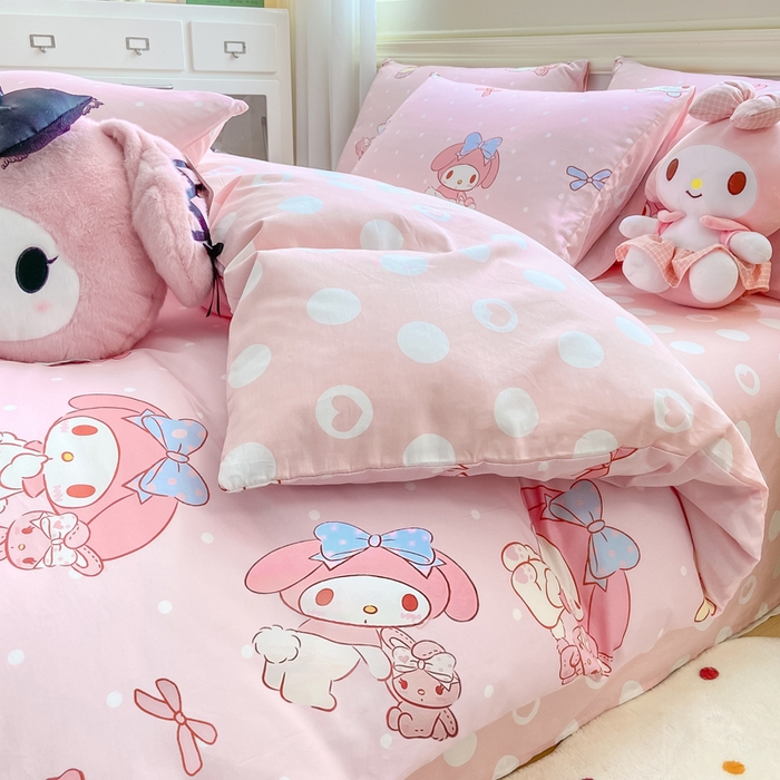 91家纺网 家纺一手货源 找家纺 博雅 2025新款全棉三丽鸥全棉四件套-小版 小兔美乐蒂