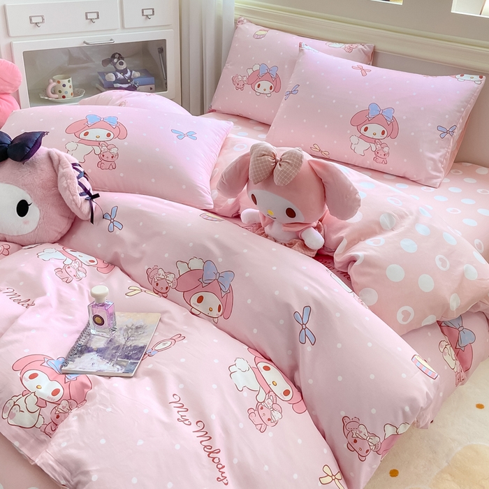 91家纺网 家纺一手货源 找家纺 博雅 2025新款全棉三丽鸥全棉四件套-小版 小兔美乐蒂