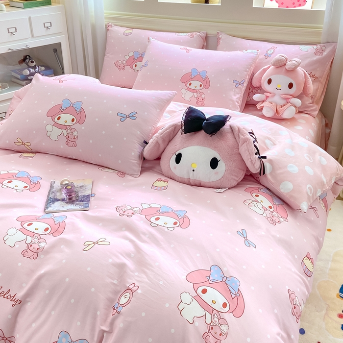 91家纺网 家纺一手货源 找家纺 博雅 2025新款全棉三丽鸥全棉四件套-小版 小兔美乐蒂