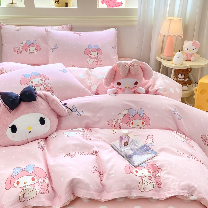 91家纺网 家纺一手货源 找家纺 博雅 2025新款全棉三丽鸥全棉四件套-小版 小兔美乐蒂