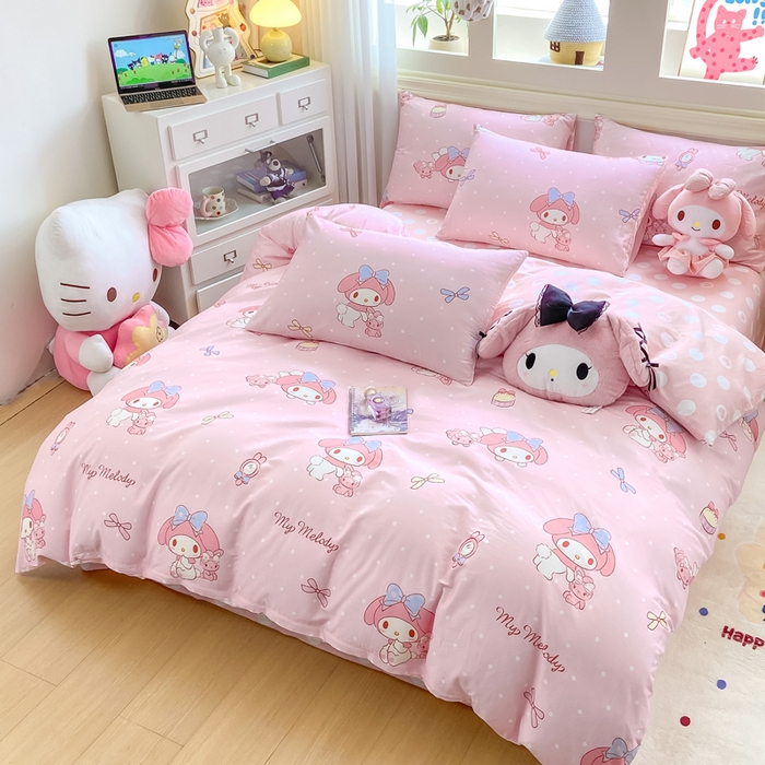 91家纺网 家纺一手货源 找家纺 博雅 2025新款全棉三丽鸥全棉四件套-小版 小兔美乐蒂