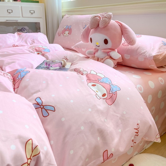 91家纺网 家纺一手货源 找家纺 博雅 2025新款全棉三丽鸥全棉四件套-小版 小兔美乐蒂