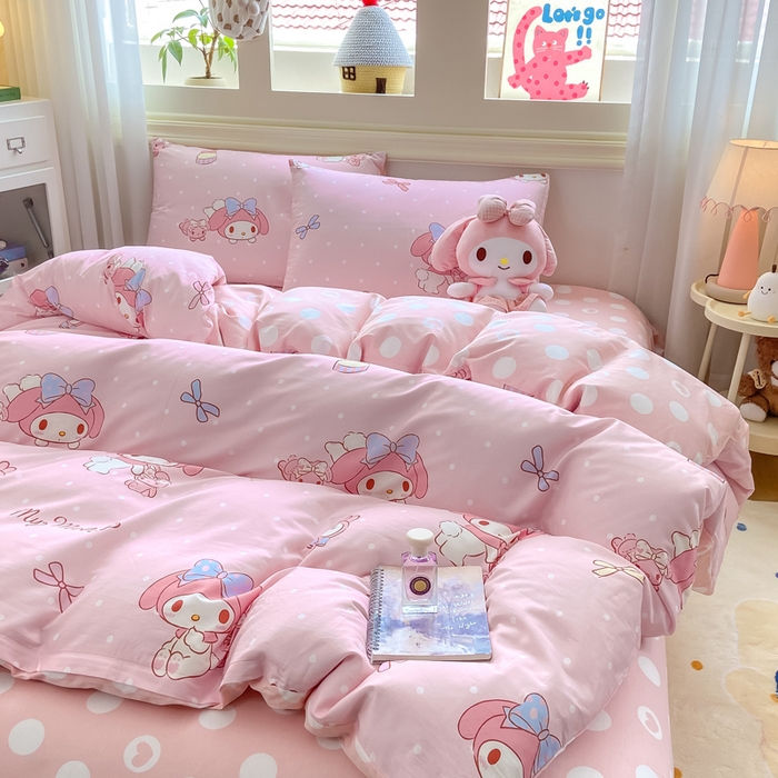 91家纺网 家纺一手货源 找家纺 博雅 2025新款全棉三丽鸥全棉四件套-小版 小兔美乐蒂