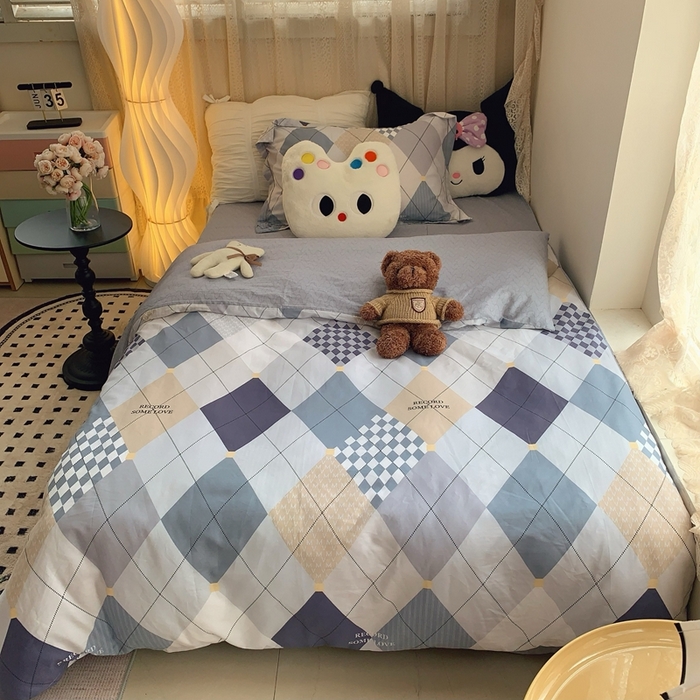 莱豫家纺 2025春夏新款学生季全棉纯棉印花上下铺三件套学生宿舍三件套 拉斯图