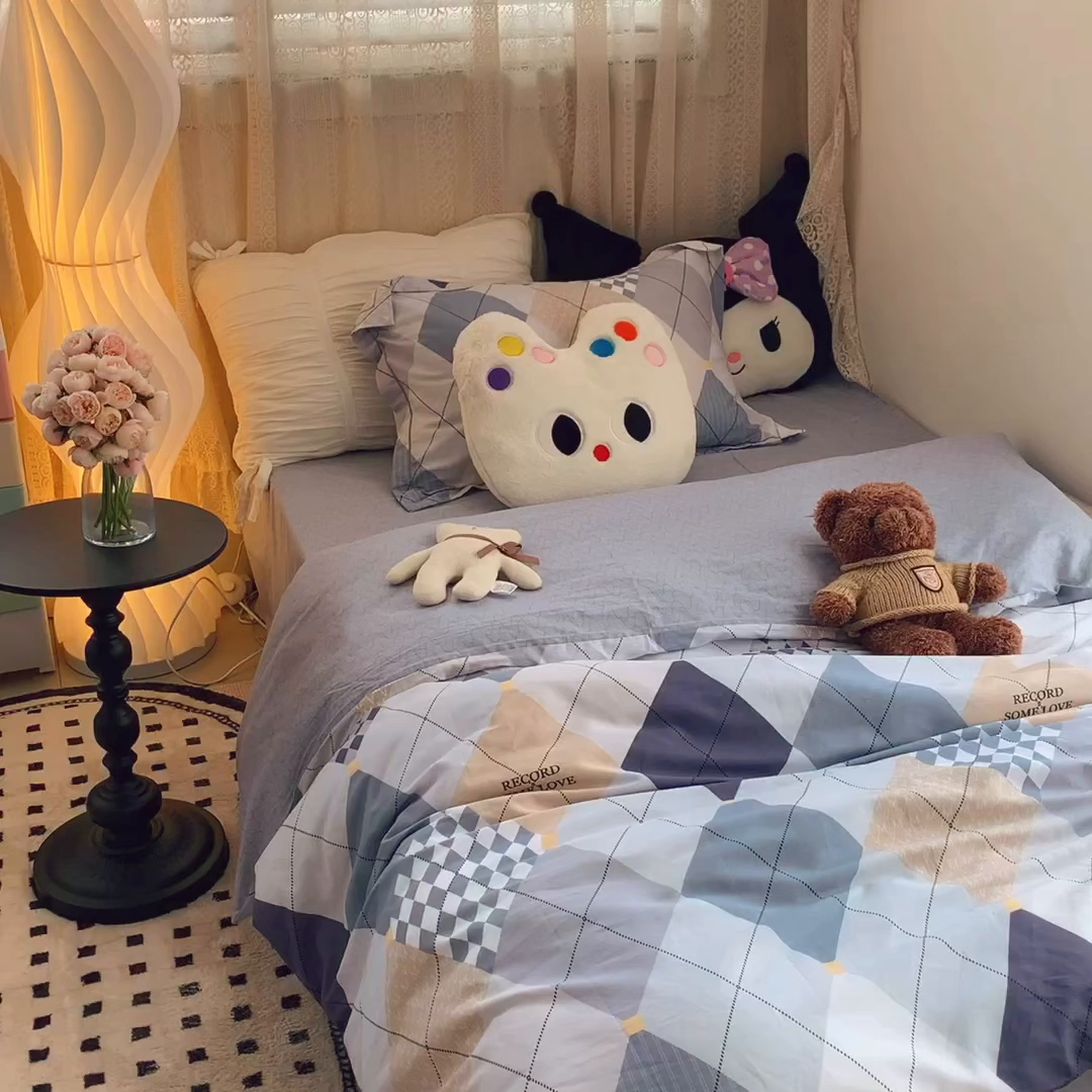 91家纺网 家纺一手货源 找家纺 莱豫家纺 2025春夏新款学生季全棉纯棉印花上下铺三件套学生宿舍三件套 拉斯图