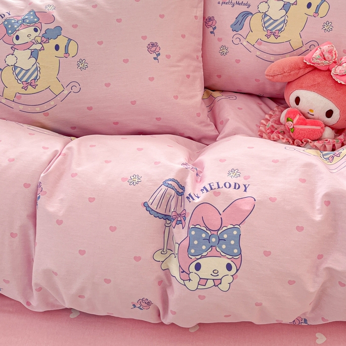 91家纺网 家纺一手货源 找家纺 博雅 2025新款全棉三丽鸥全棉四件套-小版 小爱心美乐蒂