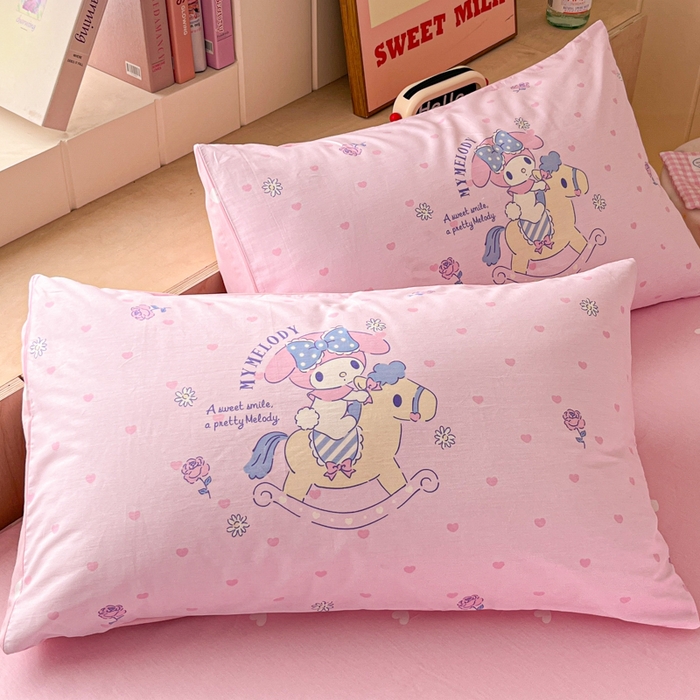 91家纺网 家纺一手货源 找家纺 博雅 2025新款全棉三丽鸥全棉四件套-小版 小爱心美乐蒂